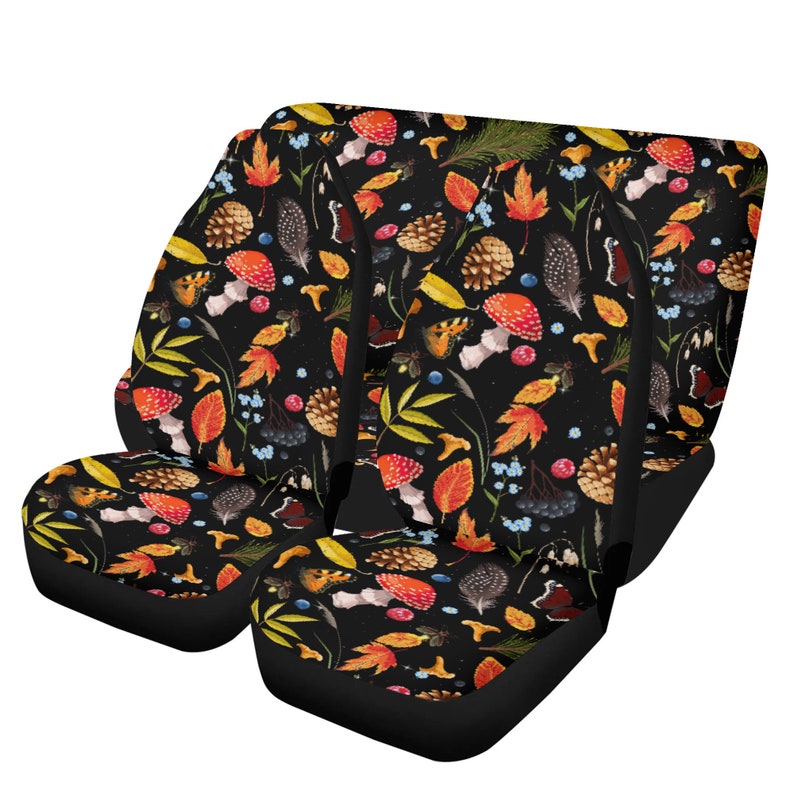 Autumn Mushroom Car Seat Covers Dark Cottagecore Nature Car Etsy