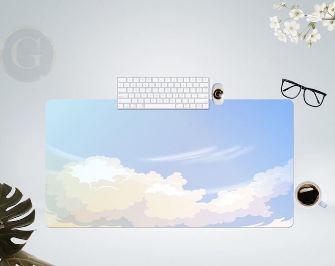 Sunny Day Anime Sky Gaming Desk Mat with Multiple Size Options, Extra Large Desk Mat For, Gift For Coworker, Extended Mouse Pad Cute