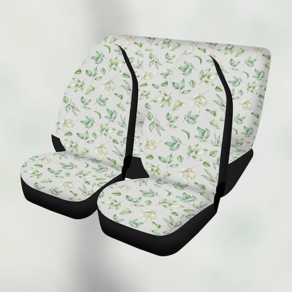 Boho Car Seat Covers Green leaves Cottagecore Seat Covers for vehicle, Nature car interior decor, cute car accessories gift women car decor