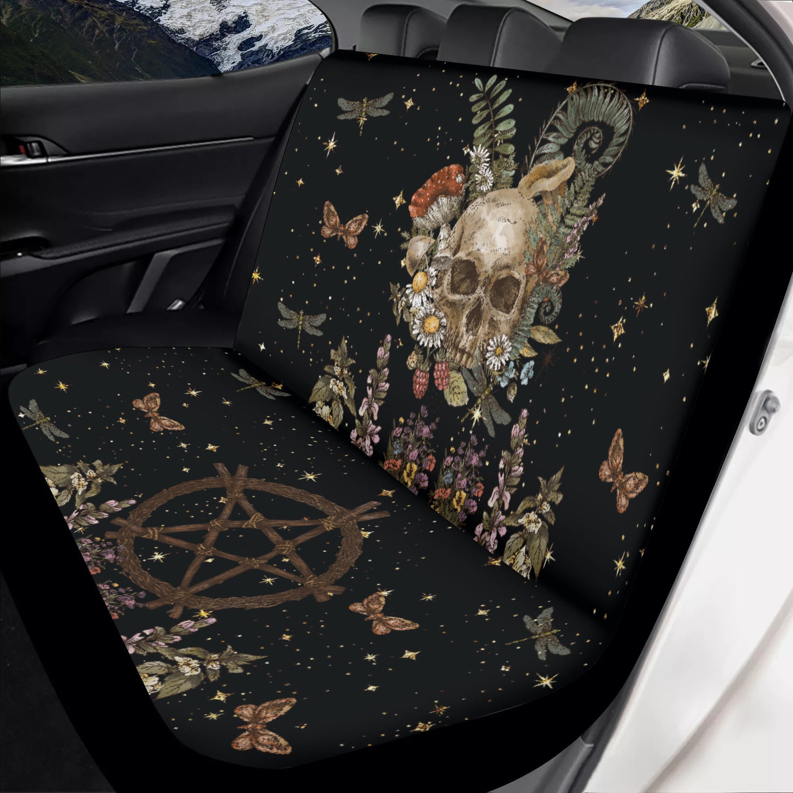 Gothic Moth Butterfly Pillow Covers 18x18, Dark Academia Witchy Moon Celestial P