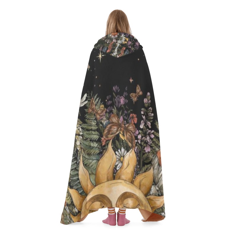 Manta con capucha bruja mística Cottagecore, manta Cottagecore suave para otoño e invierno, manta para regalo de Navidad, regalo casero Cottagecore imagen 5