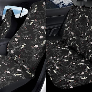 Witchy flowers Car Seat Covers, Boho Cottagecore Seat Covers for vehicle, Boho car interior decor, cute car accessories gift boho floral