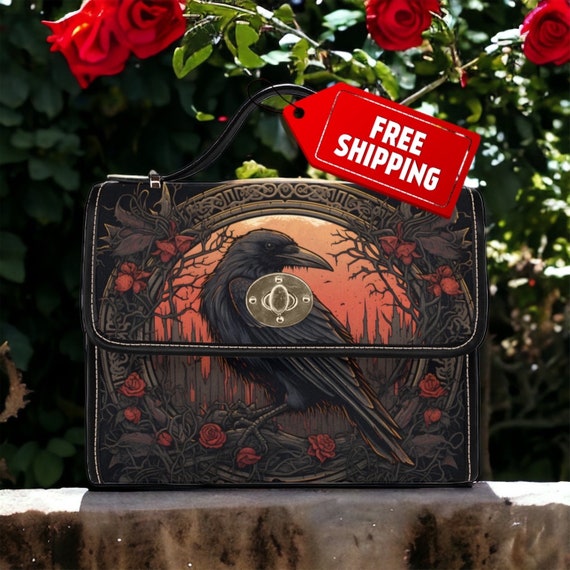 Crow Witchy bag Witchie Accessorie Bag, Goth Witch Crossed Body Bag Raven Witchcraft Bag, Goth Decorative bag, Organized Fairycore Witch Bag