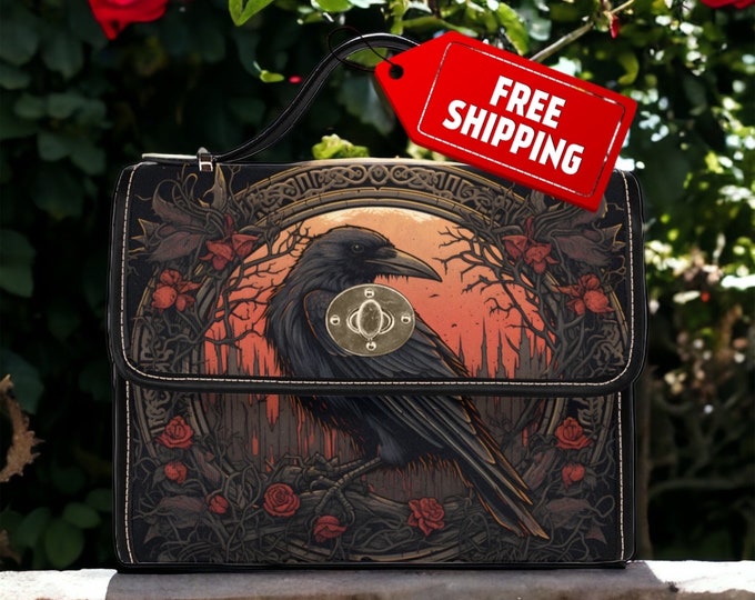 Crow Witchy bag Witchie Accessorie Bag, Goth Witch Crossed Body Bag Raven Witchcraft Bag, Goth Decorative bag, Organized Fairycore Witch Bag