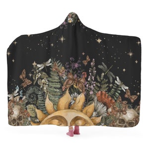 Manta con capucha bruja mística Cottagecore, manta Cottagecore suave para otoño e invierno, manta para regalo de Navidad, regalo casero Cottagecore imagen 6