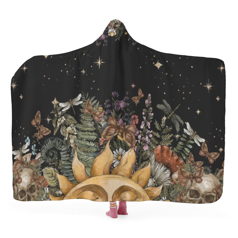 Manta con capucha bruja mística Cottagecore, manta Cottagecore suave para otoño e invierno, manta para regalo de Navidad, regalo casero Cottagecore imagen 6