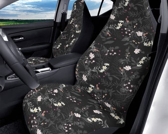 Witchy flowers Car Seat Covers, Boho Cottagecore Seat Covers for vehicle, Boho car interior decor, cute car accessories gift boho floral