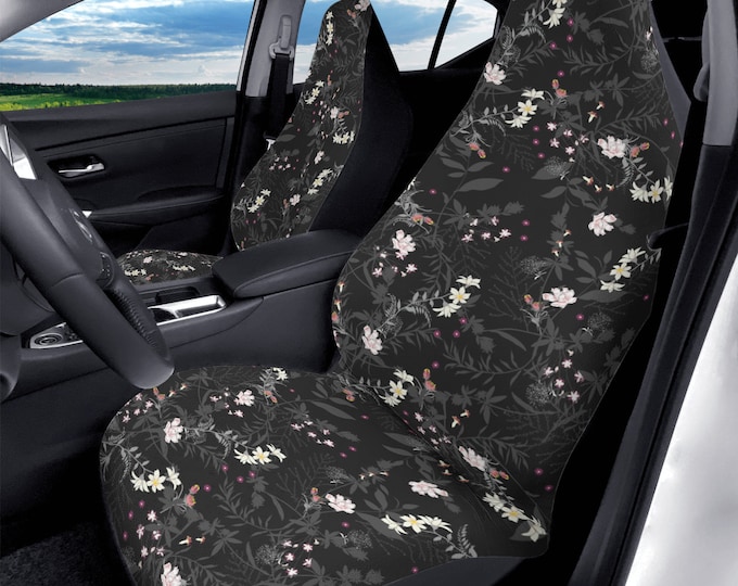 Witchy flowers Car Seat Covers, Boho Cottagecore Seat Covers for vehicle, Boho car interior decor, cute car accessories gift boho floral