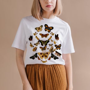 Cottagecore Butterfly Shirt, Moth Shirt, Cottagecore Shirt, Bug Shirt, Moth Short Sleve Shirt, Goblincore tee, Dark Witchy Shirt Unisex