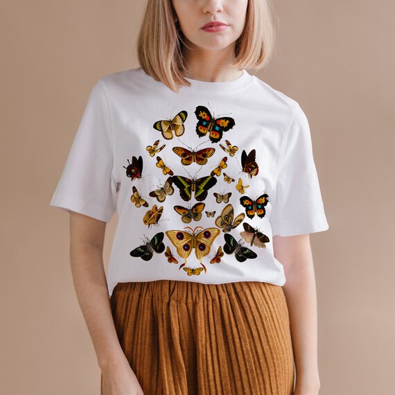 Cottagecore Butterfly Shirt, Moth Shirt, Cottagecore Shirt, Bug Shirt, Moth Short Sleve Shirt, Goblincore tee, Dark Witchy Shirt Unisex