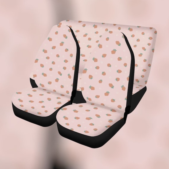 Car Seat Cover Kawaii Cute Strawberry Seat Covers for Car for Women, Car Seat Covers for Vehicle, Car Seat Cover Set, Car Cover for Seats