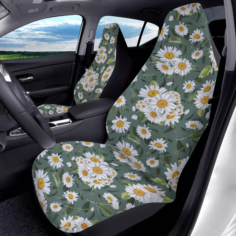 Boho Cottagecore Wildflower Daisy Car Seat Covers Cute Etsy