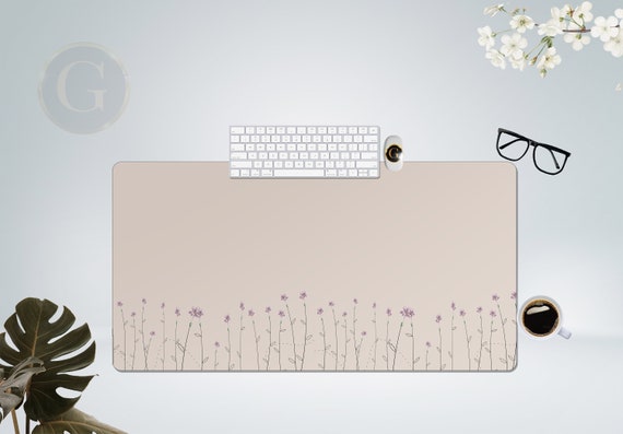 Boho Desk Mat, Cottagecore Simple Floral Extra Large Desk Mat , Home Office Desk Decor, Gift For Coworker, Extended Mouse Pad