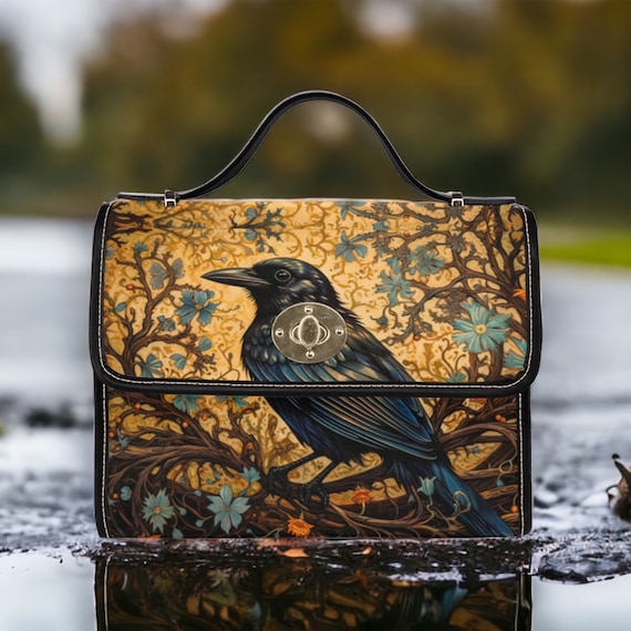 Crow Witchy bag Witchie Accessorie Bag, Goth Witch Crossed Body Bag Raven Witchcraft Bag, Goth Decorative bag, Organized Witch Bag