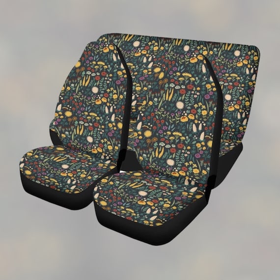 Cottagecore Wildflower Seat Cover, Botanical Herb Plant Car DEcor Floral Hippie Bphemian Cottagecore Car Interior Decor For women Seat cover