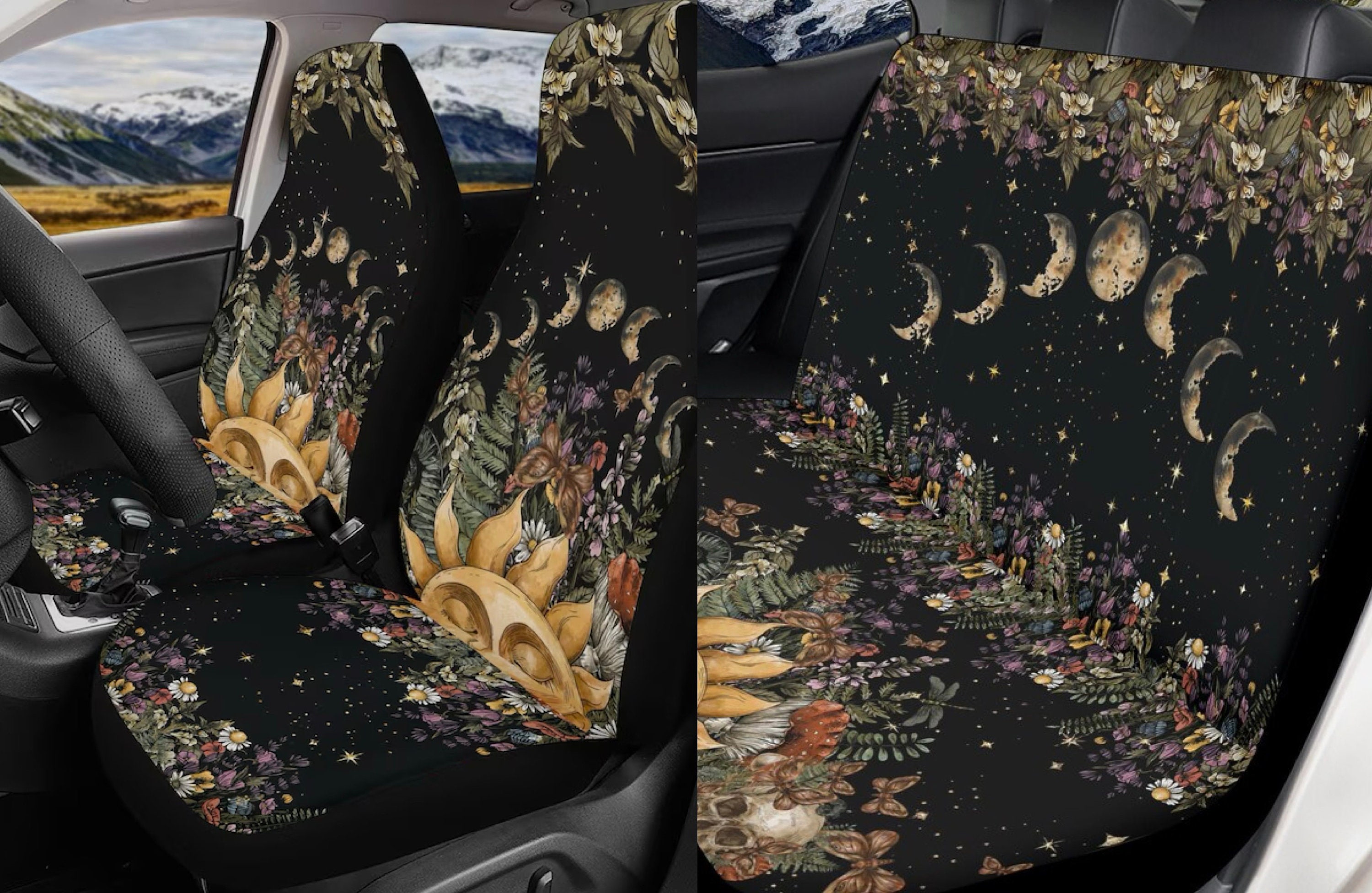 Buy Boho Suns Car Seat Cover, Mystical Sun Car Seat Cover, Car Accessories, Seat  Cover for Vehicle, Celestial Beige Mystic, for Women's, Vintage Online in  India 