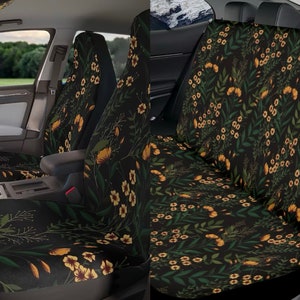 Cute boho flowers Car Seat Covers, Nature Foral Cottagecore Seat Covers for vehicle, Nature car interior decor, cute car accessories gift