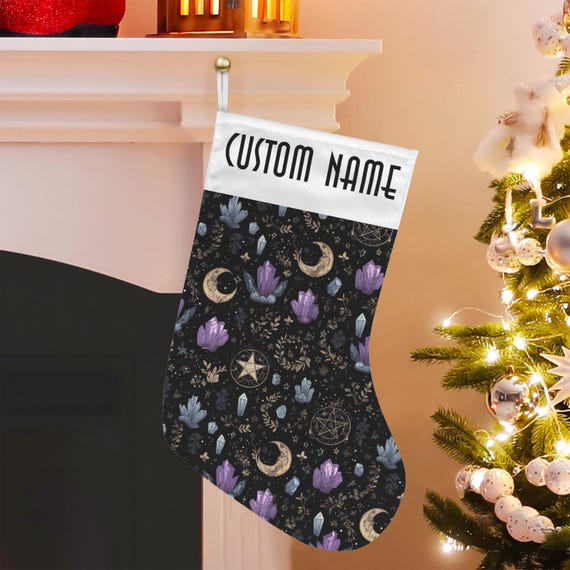 Custom Christmas Stocking, Witchy Custom Stuffer, Cottagecore Kawaii Witch Stocking, Fairycore Christmas Stocking, dark academia witchy gift