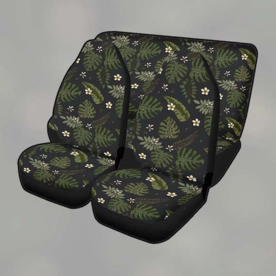 Monstera leaves Car Seat Covers, Cottagecore Seat Covers for vehicle, Nature car interior decor, cute car accessories gift women car decor