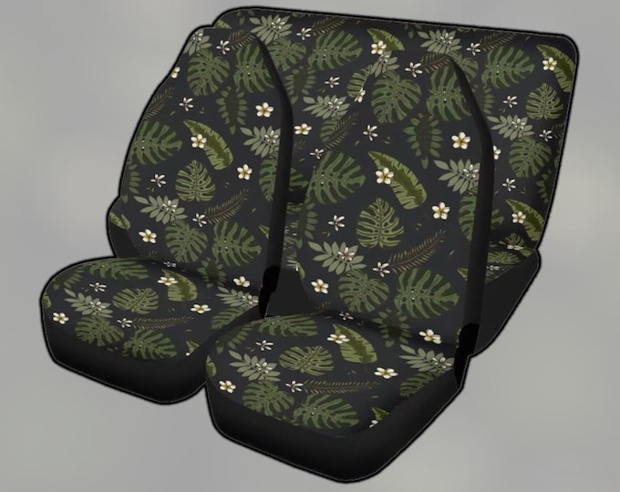 Monstera leaves Car Seat Covers, Cottagecore Seat Covers for vehicle, Nature car interior decor, cute car accessories gift women car decor