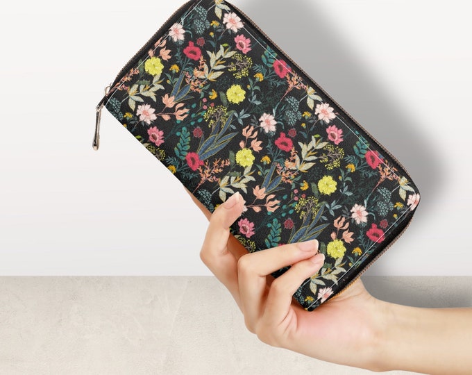 Cottagecore Wildflower Wallet, Cottagecore Witchy Wallet, Witchy Herbs Wallet, Dark Academia Wallet , Witchy Purse Kitchen Witch Herbs