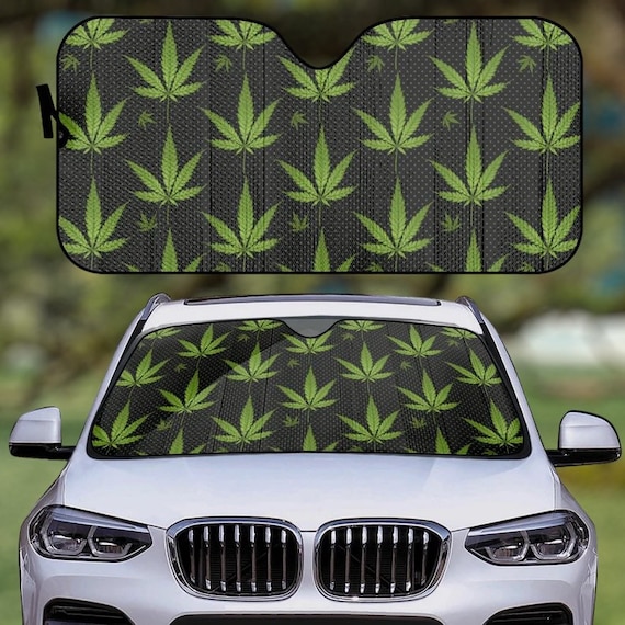 Cannabis Leaf Car sunshade for windshield cottagecore plants herb Window Sun Blocker funny car accessories gift vehicle windshield protector