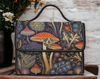 Cottagecore Witch Mushroom bag, Whimsigoth Mushroom Forest crossed body purse, Dark Forest Bag, Boho Witchcraft handbag, Hippies boho gift