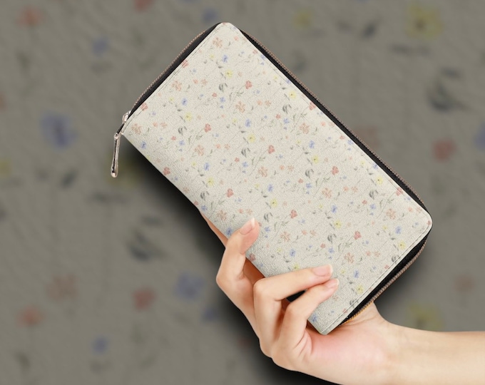 Colorful Summer flowers boho wallet for women, Cute floral wallet, cottagecore boho women wallet flowers purse, wallet Cottagecore wardrobe