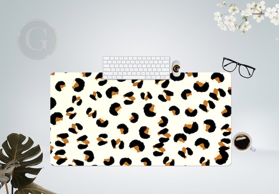 Abstract Leopard Print Extra Large Desk Mat with Multiple Size Options, Cute Desk Mat For Home, Gift For Coworker, Extended Mouse Pad