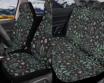 Cottagecore Wildflowers Forest car seat covers, front back seat covers for Vehicle, Car accessories decor for women, Mushroom seat covers