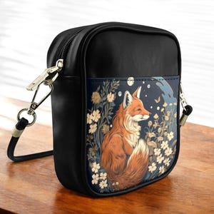 Vintage Boho Fox Dark Academia Sling Bag Alternative Alt Outfit Goth Umhängetasche Cottagecore Schulter Natur Wald Geldbörse Streetwear Geschenk