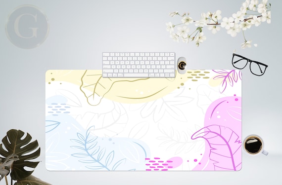 Cute Colorful Floral Desk Mat, Extra Large Desk Mat with Multiple Size Options, Home Office Desk Decor, Gift For Coworker, Extended Mousepad