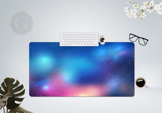 Shiny Deep Space Galaxy Desk Mat, Extra LArge desk Mat, Aesthetic Desk Accessory, Modern Desk Accessories, Keyboard Mat, Gift For Coworker