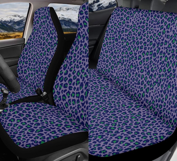 Purple Leopard Skin Print Car Seat Covers, Nature Cottagecore car seat cover for vehicle full set interior decor, boho car accessories women