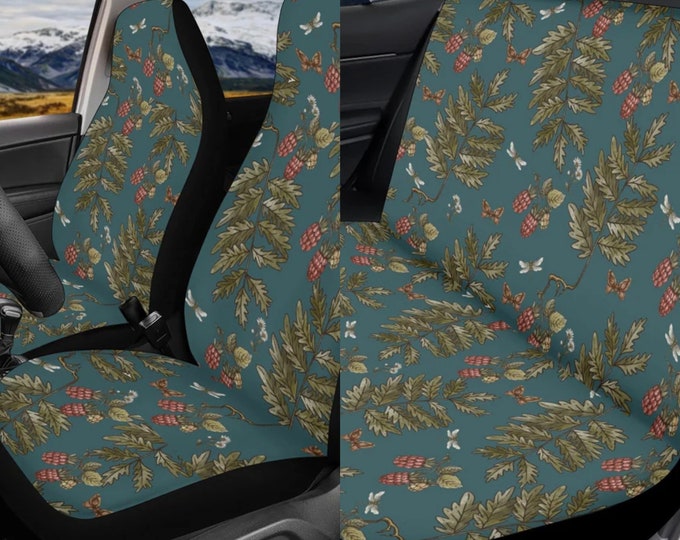 Nature Fern Green Car Seat Covers, Nature Cottagecore Seat Covers for vehicle, Nature car interior decor, car accessories gift, car decor