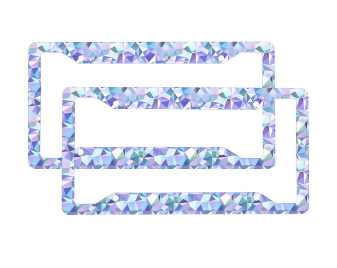 Stained Glass License Plate Frame, Cute Car Accessories, Stained Glass Pattern Car Tag Cover, New Driver Gift Decor for Women