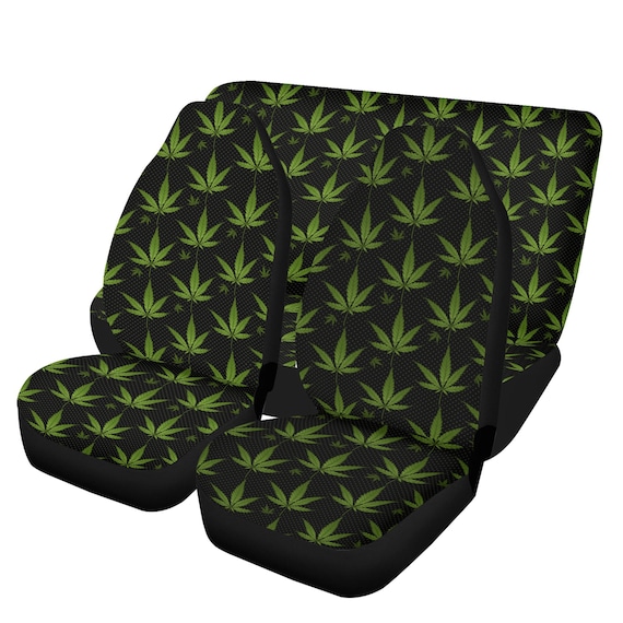 Cannabis Car Seat Covers, Green Cottagecore Seat Covers for vehicle, Nature car interior decor, cute car accessories gift women car decor