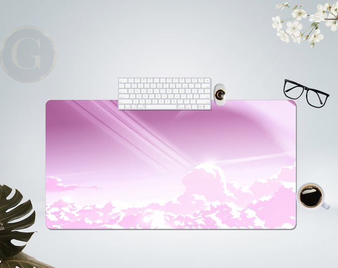 Cute Pink Extra Large Desk Mat with Multiple Size Options, Home Office Desk Decor, Gift For Coworker, Extended Mouse Pad, Gamer Girl Gift