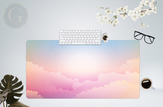 Pink Sky Gaming Desk Mat with Multiple Size Options, Cute desk Mat Fore Home Office, Gift For Coworker, Extended Mouse Pad, Decorative Mat