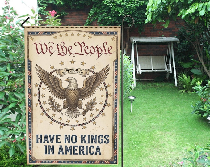 Historical We the People Garden Flag- Vintage-Style American Flag, Founding Fathers Quote Flag, Patriotic Flag, 4th of July Decor