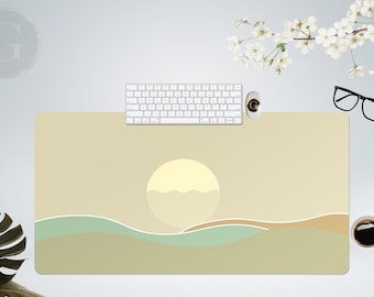 Minimal Sunset Boho Desk Mat, Extra Large Desk Mat with Multiple Size Options, Home Office Desk Decor, Gift For Coworker, Extended Mouse Pad
