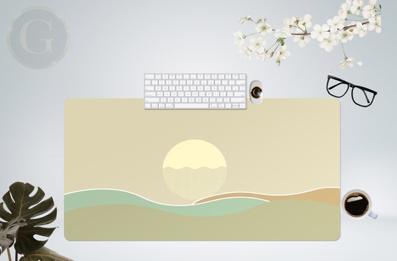 Minimal Sunset Boho Desk Mat, Extra Large Desk Mat with Multiple Size Options, Home Office Desk Decor, Gift For Coworker, Extended Mouse Pad