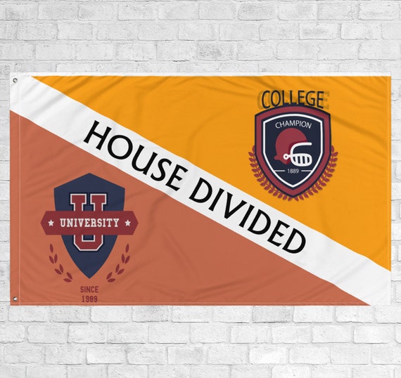 House Divided Flag, Custom House Divided Flag,  Sports Flag , College Flag, College Club Flag, Send us Your Design, Logo or Photo