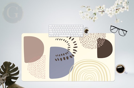 Abstract Shapes Boho Desk Mat, Extra Large Desk Mat with Multiple Size Options, Home Office Desk Decor, Gift For Coworker, Extended Mousepad
