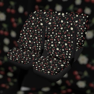 Cute Cherries Cottagecore Seat Covers Car, Nature Cottagecore Seat Covers for vehicle, Nature car interior decor, car accessories gift