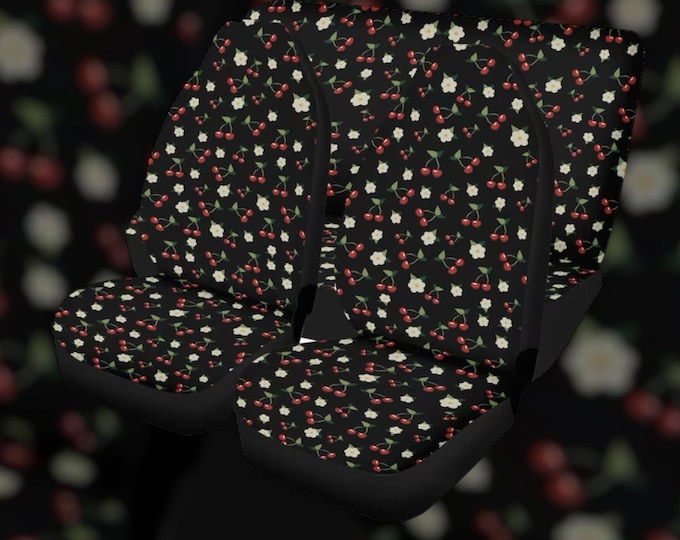 Cute Cherries Cottagecore Seat Covers Car, Nature Cottagecore Seat Covers for vehicle, Nature car interior decor, car accessories gift