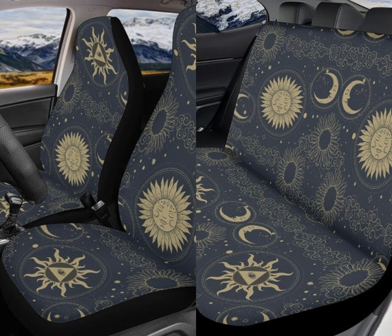 Mystical Sun Car Seat Cover Full Set, Celestial Seat Covers for Car for Women, Car Seat Covers for Vehicle, Car Seat Cover Full Set Gift