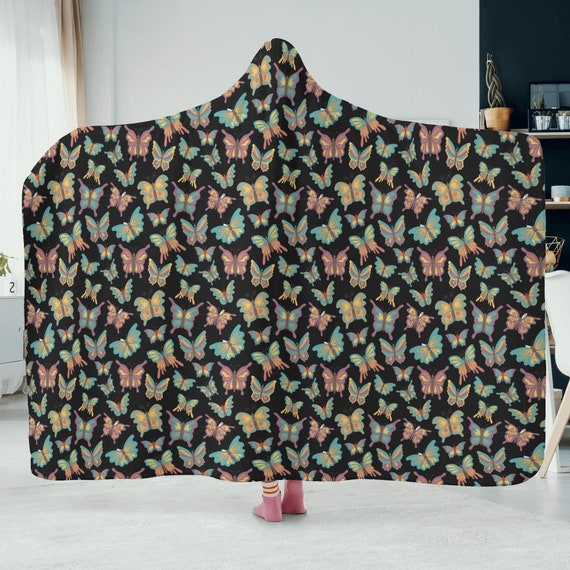 Moth Cottagecore witchy Hooded Blanket, Witchy Cottagecore blanket for fall and winter, blanket for Christmas gift, Cottagecore home gift