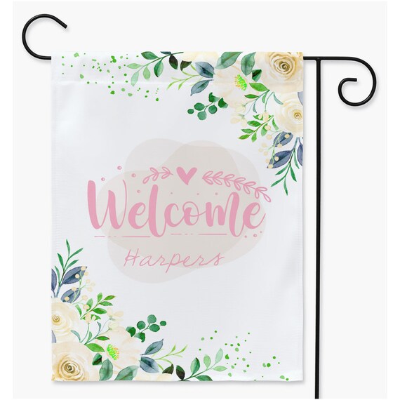 Welcome To Our home Garden Flag, Personalized Yard Flags, Double sided Garden flag,