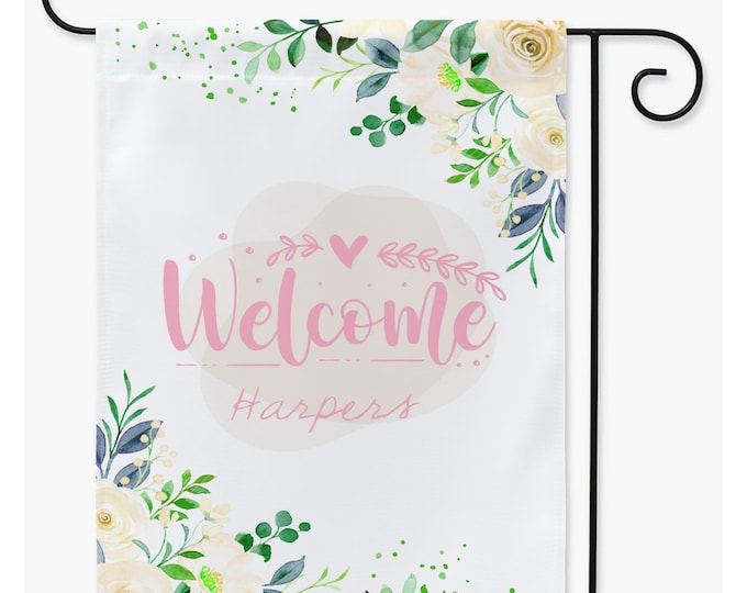 Welcome To Our home Garden Flag, Personalized Yard Flags, Double sided Garden flag,